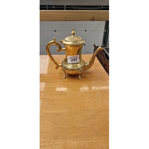 297 - Middle Eastern gold coloured teapot