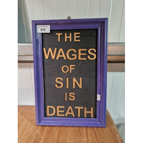 64 - Handmade quote sign 26x40cm