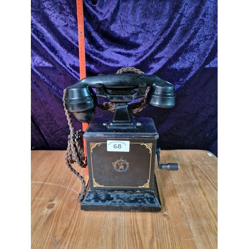 68 - Early 20th century hand crank telephone