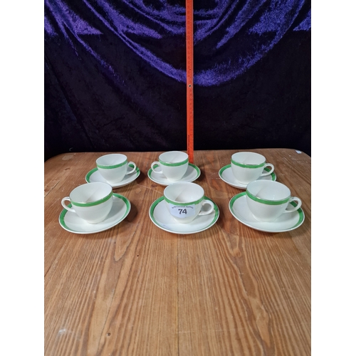 74 - Vintage Burleigh ware cup and saucers