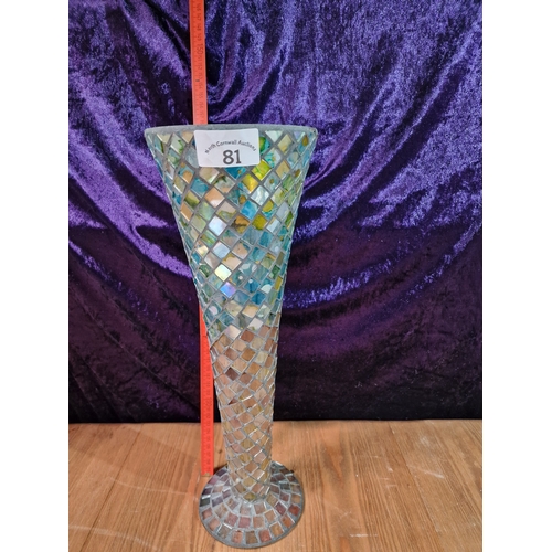 81 - Large Stained glass mosaic vase