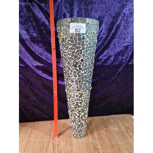 82 - Tall mosaic glass vase