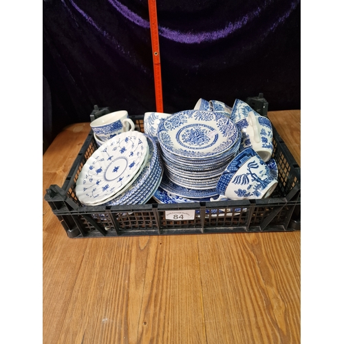 84 - Box of blue/white china