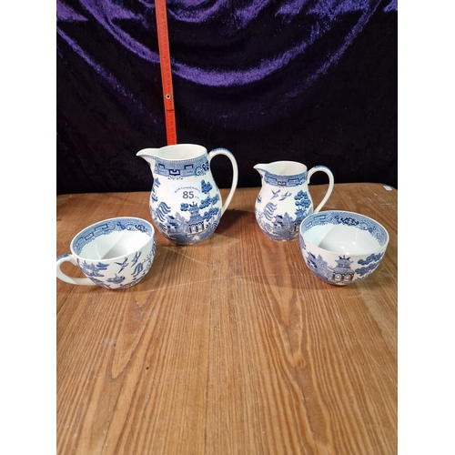 85 - Selection of Wedgwood  willow pattern breakfast ware