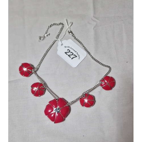 227 - Authentic Swarovski flower necklace