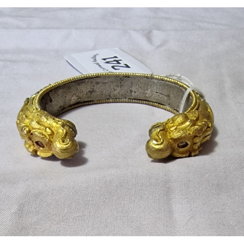 241 - Bhutan solid cast bangle [stones missing]