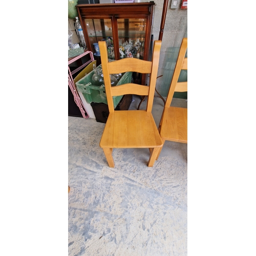 482 - 4 very solid Pine dining chairs