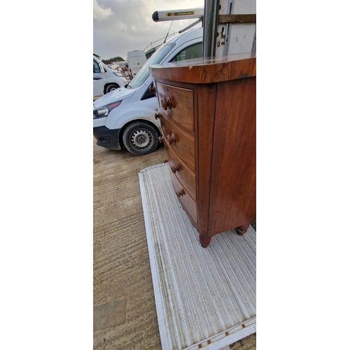 503 - 19th century Mahogany bow fronted chest of drawers