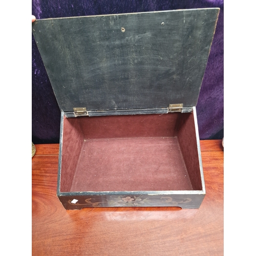 55 - Victorian handpainted stationary box 38x24x27cm