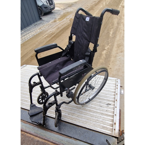 565 - Black folding wheelchair