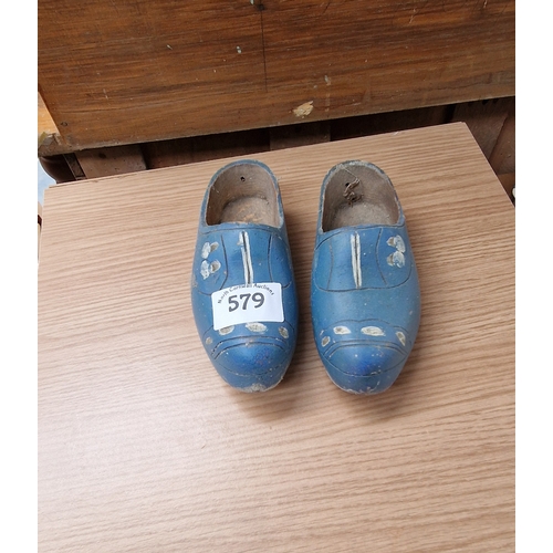 579 - Small French hand painted clogs