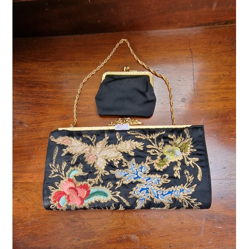 161 - Vintage embroidered evening bag and purse