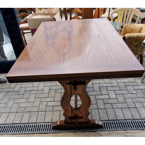 207 - Oak extending dining table 146x90 cm Extended 206cm