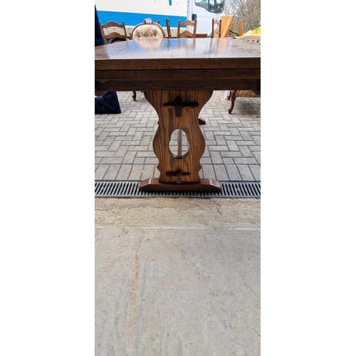 207 - Oak extending dining table 146x90 cm Extended 206cm