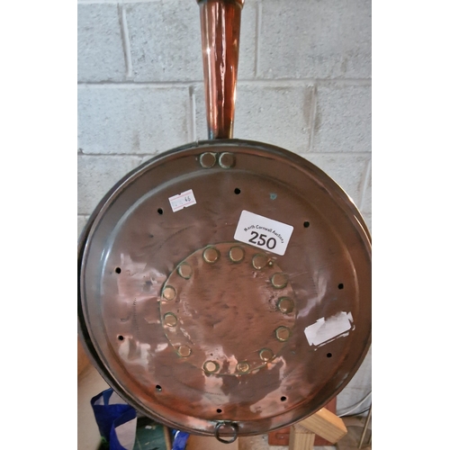 250 - Antique copper bed warmer