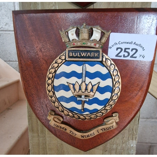 252 - 4 Royal Navy HMS Ship plaques