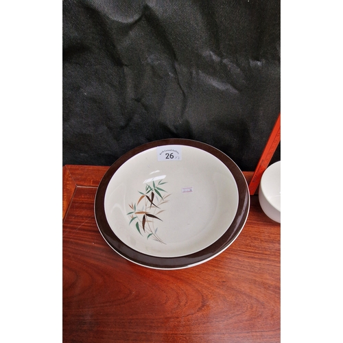 26 - Doulton 'Bamboo' bowl and dish