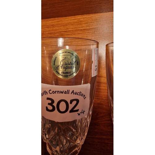 302 - Cristal D'Arques lead cristal champagne flutes