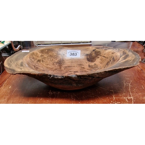 383 - Rustic handcarved wooden bowl