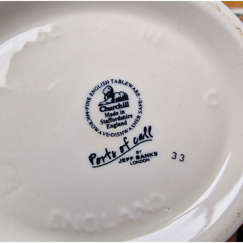 486 - Churchill  'Port of call' large collection of dinner ware