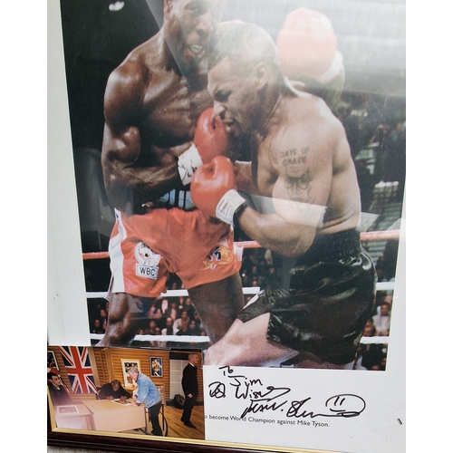 502 - Frank Bruno vs Mike Tyson signed by Frank Bruno