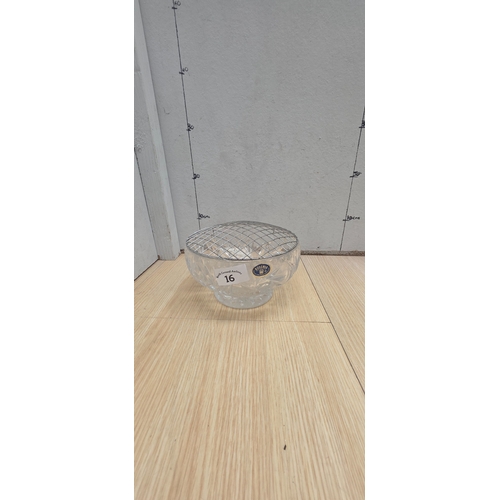 16 - Bohemia crystal rose bowl