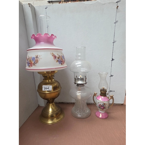 264 - Collection of Vintage Oil Lamps