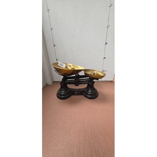 266 - Vintage Labrasco Cast Iron Kitchen Scales with Weights