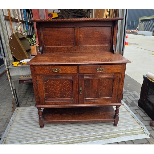 277 - Antique Oak Sideboard 140x120x57cm