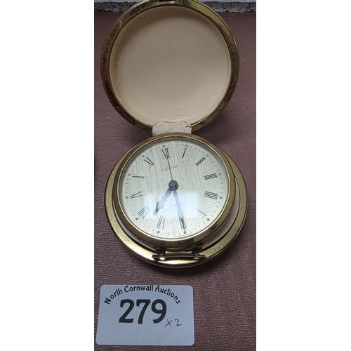 279 - 2 Vintage Travel Clocks