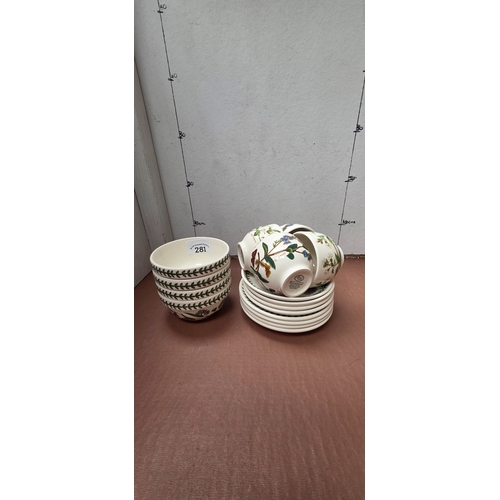 281 - Portmerion Cups Saucers and Bowls