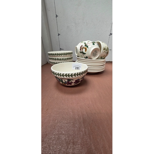 281 - Portmerion Cups Saucers and Bowls