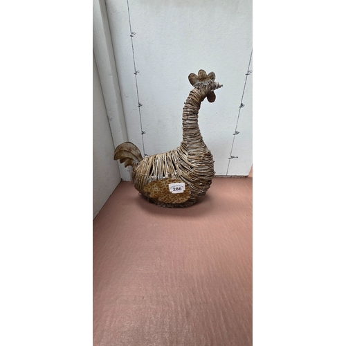286 - Hand Crafted woven wicker Rooster