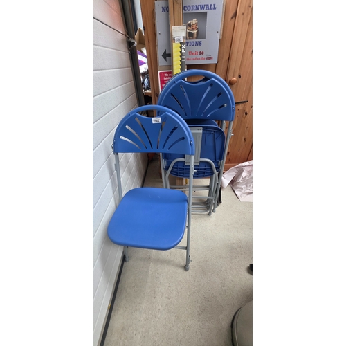 294 - 4 Plastic Fan Back Chairs