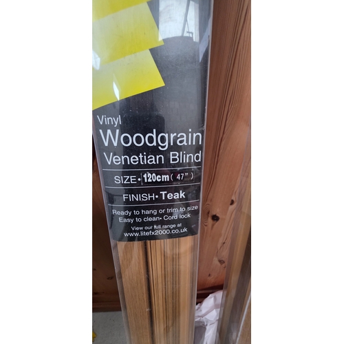296 - 2 Wood Grain Venetian Blinds