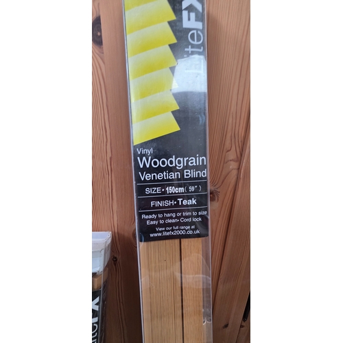 296 - 2 Wood Grain Venetian Blinds