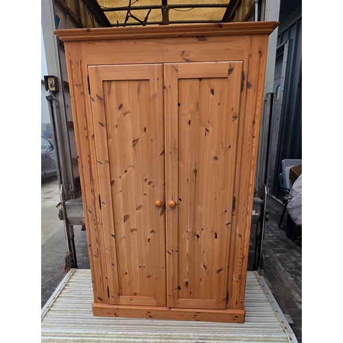 299 - Large Solid Pine Wardrobe 200x125x57cm