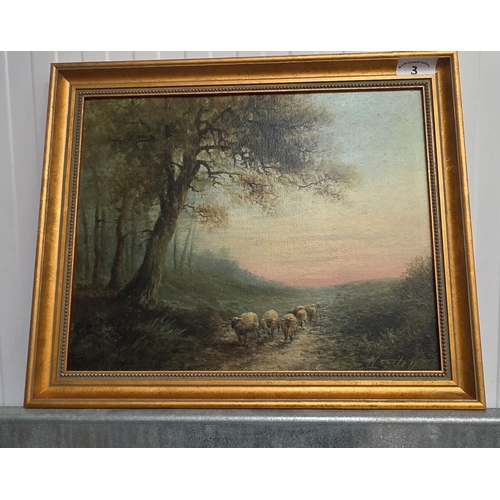 3 - Oil on board painting