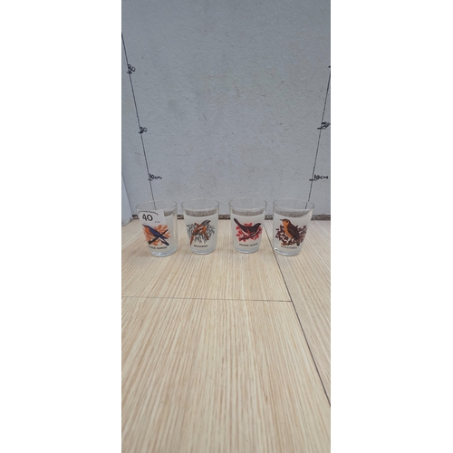 40 - Vintage French Rouge-queue bird glasses