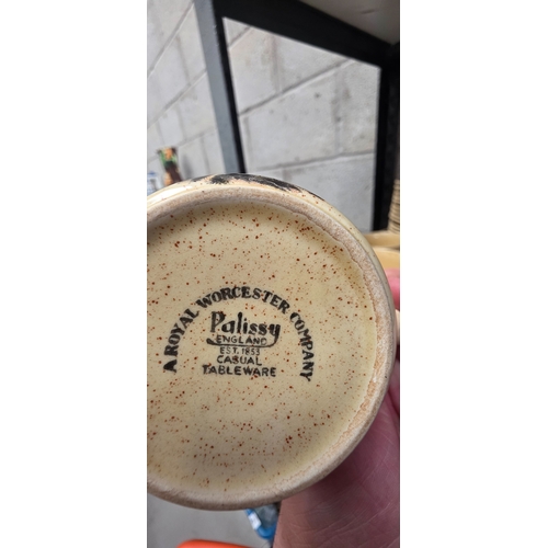 49 - Royal Worcester Palissy Coffee and plate set