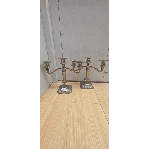 7 - 2 Heavy Silver plate candelabras