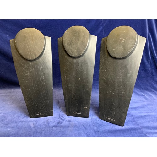 31 - Three Dansk Smykkekunst Solid Wood Necklace Displays
