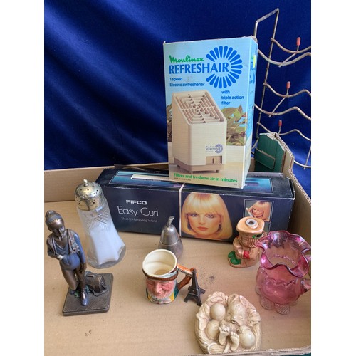 54 - Mixed Collectables inc. Vintage Wine Rack, As New Boots Vintage Curlers, Pifco EasyCurl, Moulinex Re... 