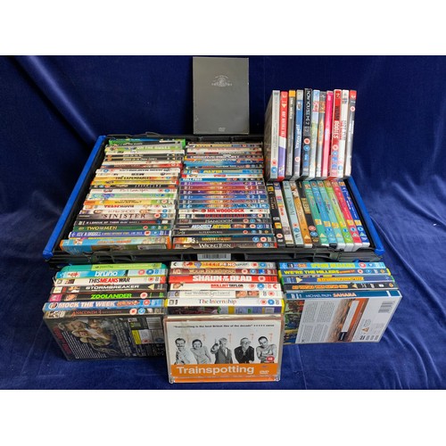104 - Very Large Collection of DVD's inc. Dr Who, Hannah Montana, Trainspotting, Battle of Britain etc.