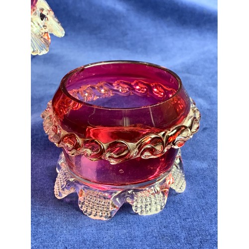 75 - Vintage Hand Made Cranberry Glass Bowls a/f