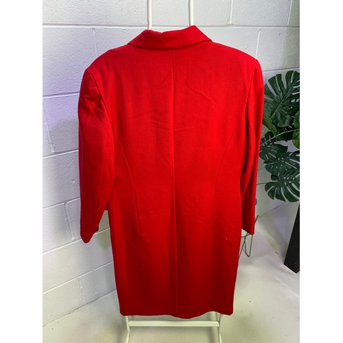 58 - Vintage St Michael Pure New Wool Ladies Coat in Red size 14