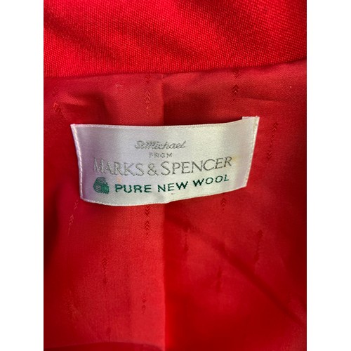 58 - Vintage St Michael Pure New Wool Ladies Coat in Red size 14