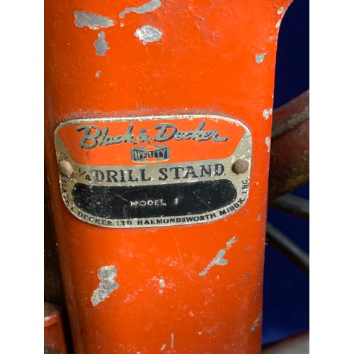 117 - Vintage Black and Decker Pillar Drill Press Model No. 3 With Drill