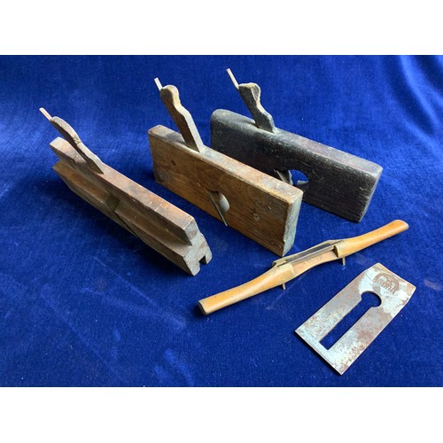 122 - 3 Vintage Moulding Planes and Spoke Shave