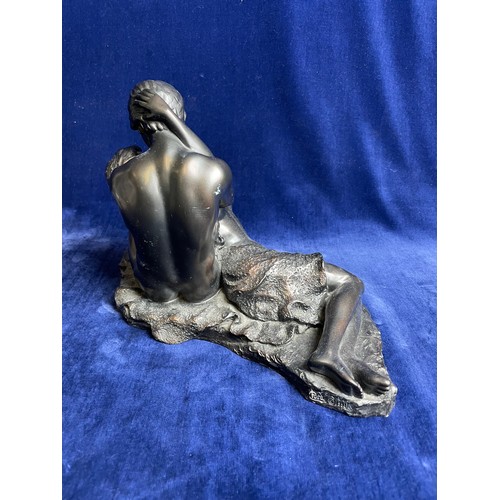 52 - Crosa Bronze Effect Embracing Couple Figure